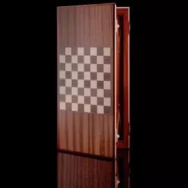 Нарды из дуба "Нарды-шашки" темный корпус