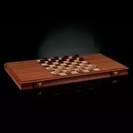 Нарды из дуба "Нарды-шашки" темный корпус