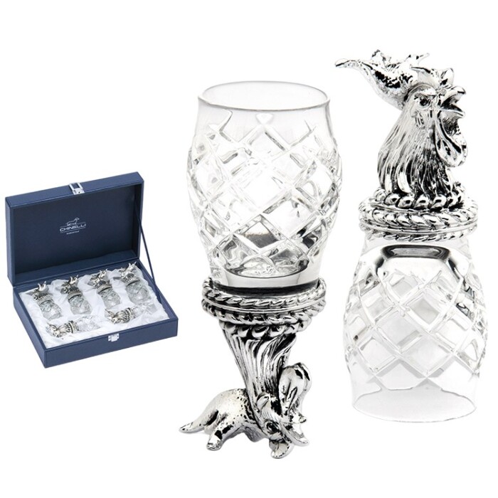 Set for vodka "Rooster - 2017" for 6 people