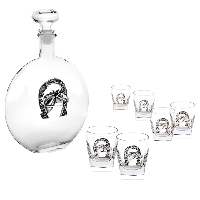 Vodka set "Horse with a horseshoe" for 6 people