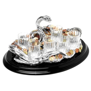 Vodka set "Snake with coins" for 6 people