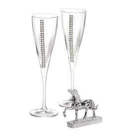 Набор для шампанского на 2 персоны и статуэтка "Лошадь"