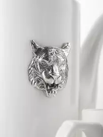 Чайный набор из фарфора "Тигр" с серебряными накладками, на 2 персоны