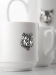 Tea set made of porcelain "Tiger" with silver overlays, for 2 persons