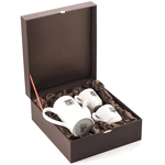 Tea set made of porcelain "Tiger" with silver overlays, for 2 persons
