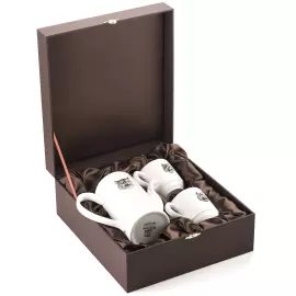 Чайный набор из фарфора "Тигр" с серебряными накладками, на 2 персоны