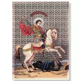 Decorative panel "George the Victorious" with rhinestones