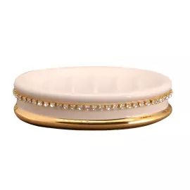 Soap dish with gold and Swarovski crystals