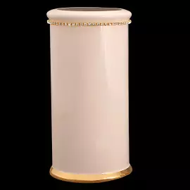 A stand for a toilet brush with gold and Swarovski crystals