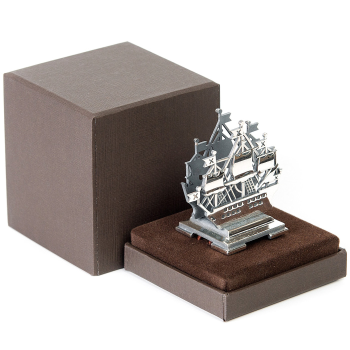 Stand for business cards "Leningrad" made of silver