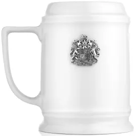 Пивная фарфоровая кружка "Британия" с серебряной накладкой