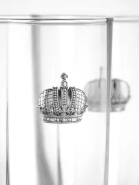 Набор стаканов для воды "Корона" с серебряной плакеткой, на 2 персоны