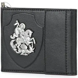 Зажим для денег "Георгий Победоносец" из телячьей кожи Зажим для денег "Георгий Победоносец" из телячьей кожи