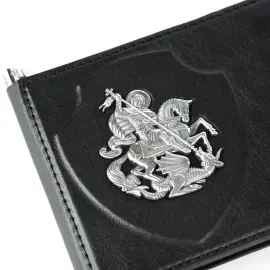 Зажим для денег "Георгий Победоносец" из телячьей кожи Зажим для денег "Георгий Победоносец" из телячьей кожи