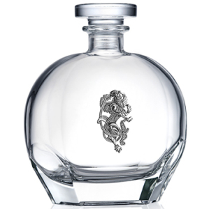 Crystal decanter "Rus" with silver lining