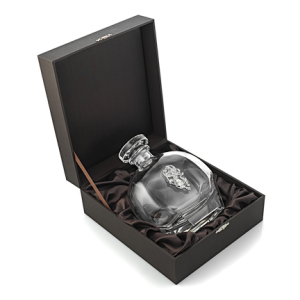 Crystal decanter "Rus" with silver lining