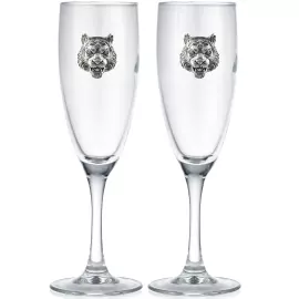 Набор бокалов под шампанское "Тигр" на 2 персоны