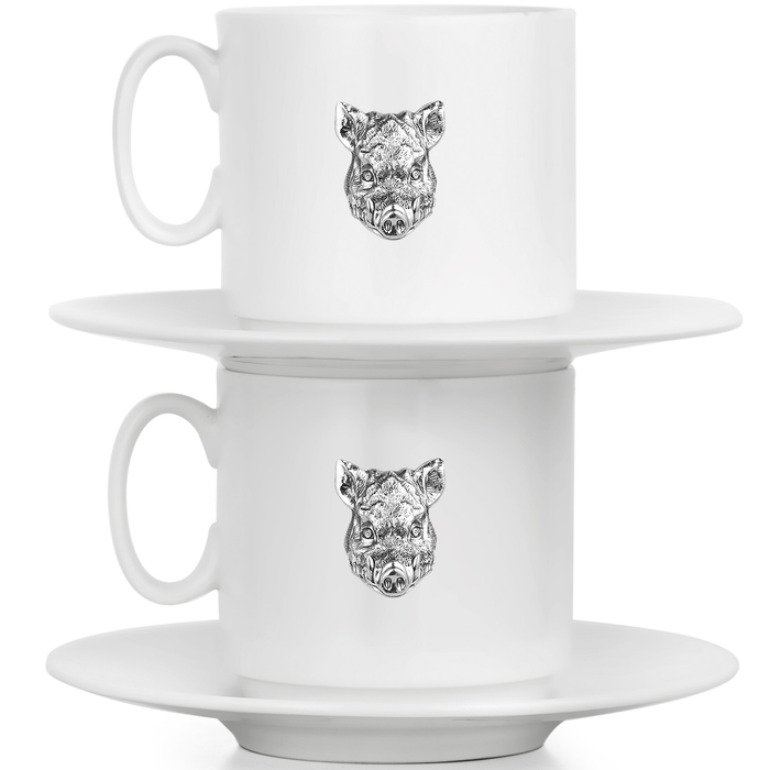 Set of porcelain coffee cups "Kabany" for 2 persons