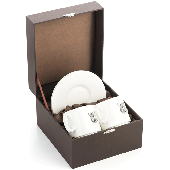 Set of porcelain coffee cups "Kabany" for 2 persons