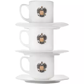 Набор фарфоровых кофейных чашек "Родина" на 3 персоны