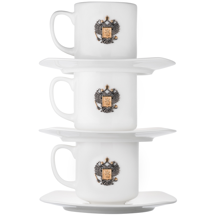 A set of porcelain coffee cups "Rodina" for 3 persons
