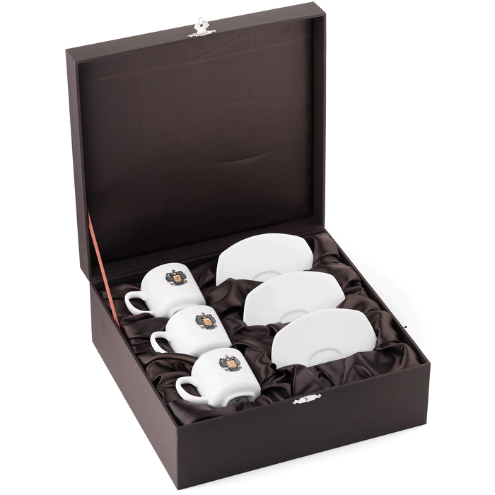 A set of porcelain coffee cups "Rodina" for 3 persons