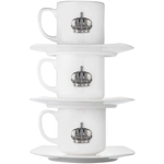 Set of porcelain coffee cups "Corona" for 3 persons