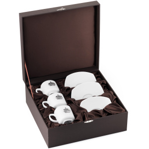 Set of porcelain coffee cups "Corona" for 3 persons