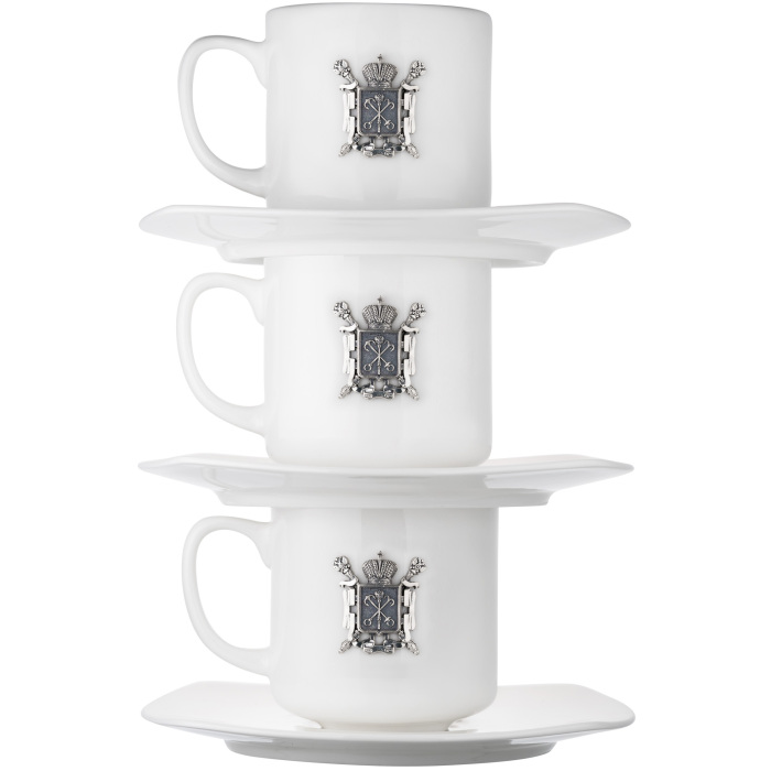 Porcelain coffee set "Petersburg" for 3 persons