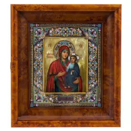 Icon of the Most Holy Theotokos of Iveria with mother of pearl