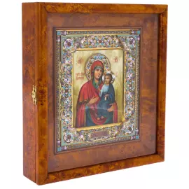 Icon of the Most Holy Theotokos of Iveria with mother of pearl