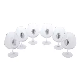 A set of glasses for cognac "Grapes" with silver plating, for 6 people