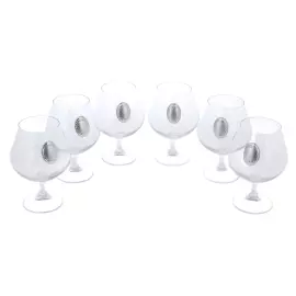 A set of glasses for Faberge cognac with silver plating, for 6 people