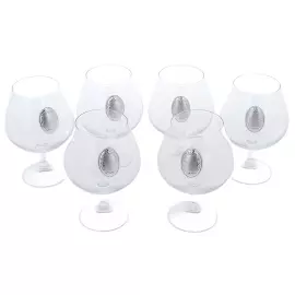 A set of glasses for Faberge cognac with silver plating, for 6 people
