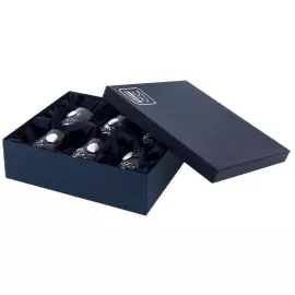 A set of Faberge whiskey glasses with silver plating, for 6 people