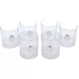 A set of Faberge whiskey glasses with silver plating, for 6 people