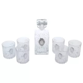 A set of glasses for whiskey "Grapes" with silver plating, for 6 people