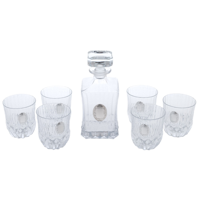 Faberge whiskey set with silver plating, for 6 persons