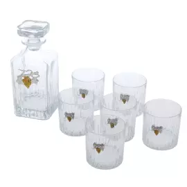 Grape Vine whiskey set with silver plating, for 6 persons