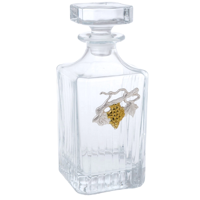 Grape Vine whiskey set with silver plating, for 6 persons