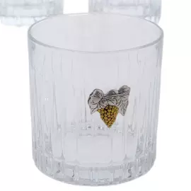 Grape Vine whiskey set with silver plating, for 6 persons