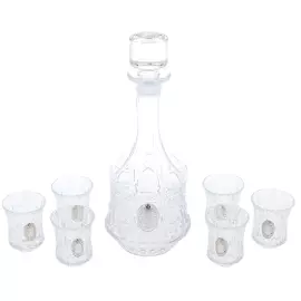Faberge vodka set with silver plating, for 6 people