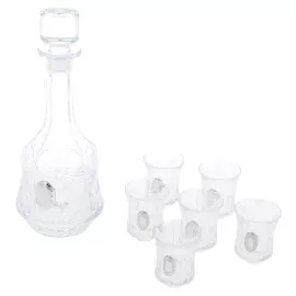 Faberge vodka set with silver plating, for 6 people