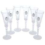 A set of Faberge champagne glasses with silver plating, for 6 people