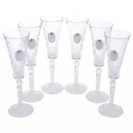 Набор бокалов для шампанского "Фаберже" с посеребрением, на 6 персон