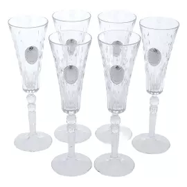 Набор бокалов для шампанского "Фаберже" с посеребрением, на 6 персон