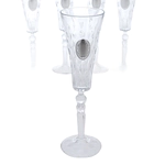 A set of Faberge champagne glasses with silver plating, for 6 people