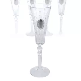Набор бокалов для шампанского "Фаберже" с посеребрением, на 6 персон