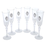 A set of champagne glasses "Grapes" with silver plating, for 6 people