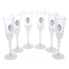 Набор бокалов для шампанского "Виноград" с посеребрением, на 6 персон